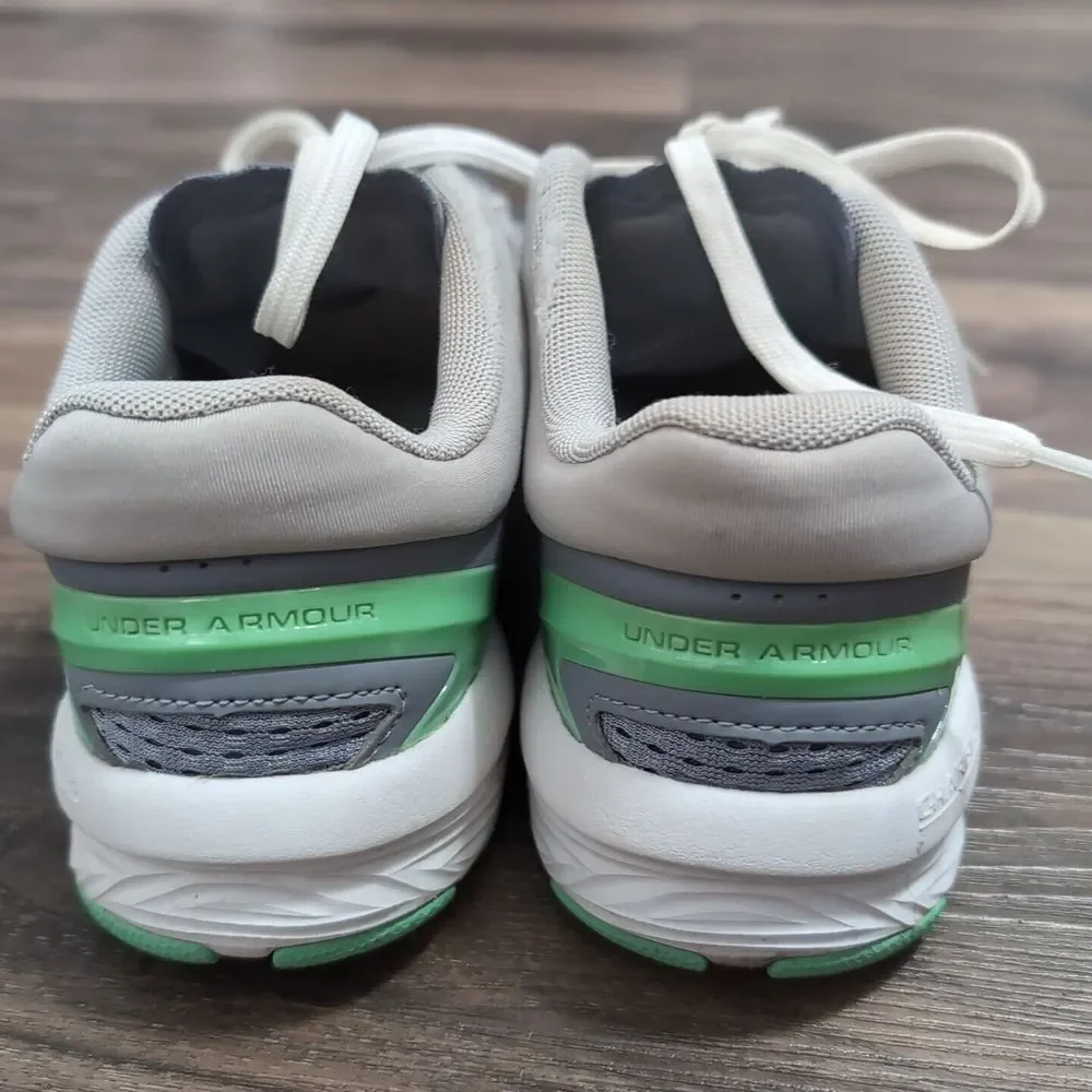 Under Armour Charged Women's 8 Running Shoes‎ White Green And Gray